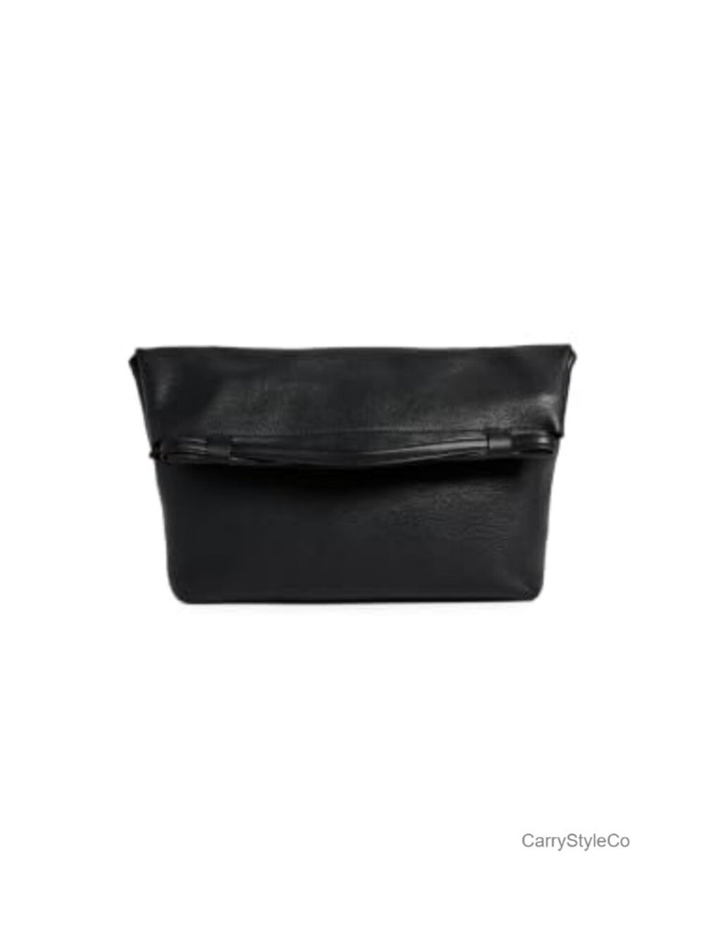 Foldable Top Leather Shoulder Bag with Adjustable Strap